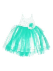 Aomi Girls Green Net Dress