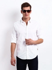 Flying Machine Men White Casual Shirt