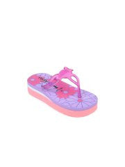 Isabelle Girls Purple Floral Printed Flip Flops