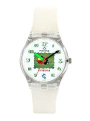 Maxima Lil Dolphin Girls White Printed Dial Watch