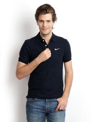 Nike Men Navy Blue Polo T-shirt
